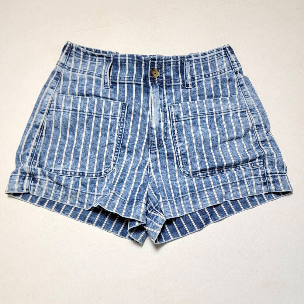 American Eagle Hi-Rise Railroad Stripe Shorts SZ 4